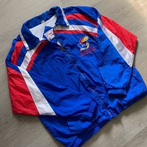 Vintage Kansas University Jayhawks Windbreaker Type Jacket | XL